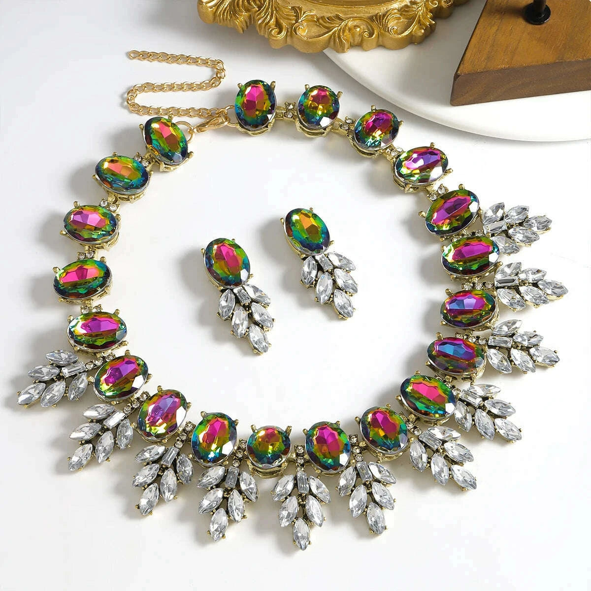 best-lady-geometric-rhinestone-necklace-short-glass-earrings-stitching-decorative-neck-chain-dress-jewelry-setkimlud-womens-fashion-34623582