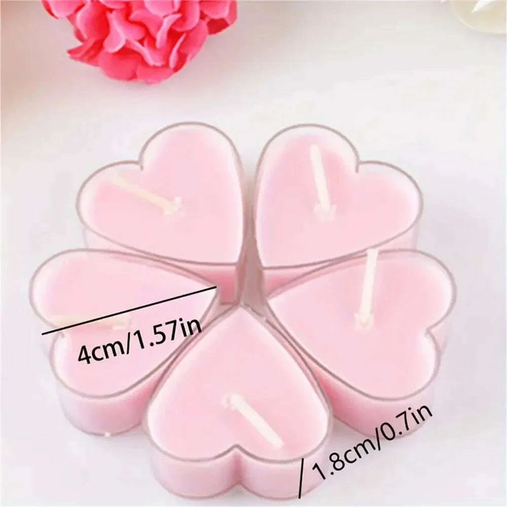 KIMLUD, 9pcs Heart-Shaped Scented Tea Candles Set Wedding Supplies Romantic Decor Creative Love Candle Marriage Proposals Birthday Gift, KIMLUD Womens Clothes