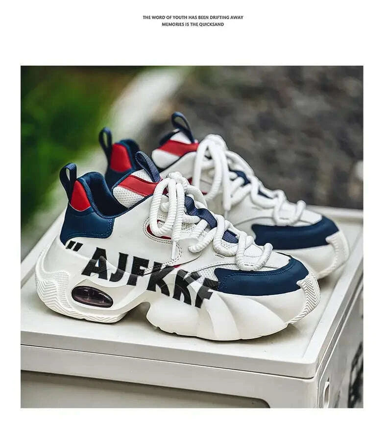 KIMLUD, Ins Color-blocking Trendy Men's Shoes 2025 Yellow Dad Shoes Chunky Sneakers Man Thick-soled Height-enhancing Casual Sports Shoes, KIMLUD Womens Clothes