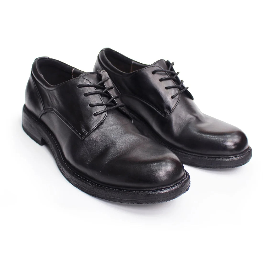 Men's Handmade Goodyear Sewn Derby Formal Shoes Soft Genuine Leather round Toe Comfortable Non-Slip Casual Shoes