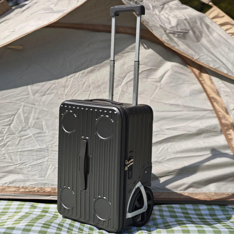 Polycarbonate Luggage 24-Inch Side-Opening Large-Capacity — Black | KIMLUD