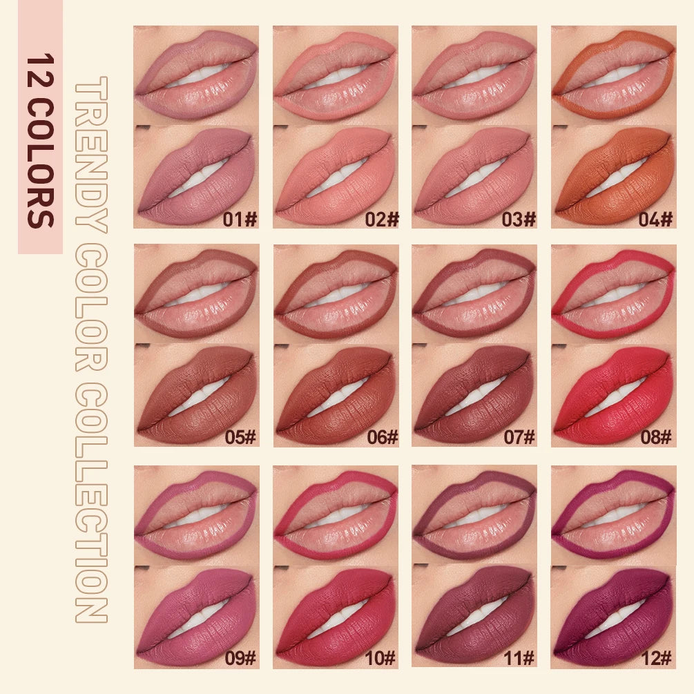 Matte Nude Lipstick Pen Set Lip Liner — Nude Pink | KIMLUD