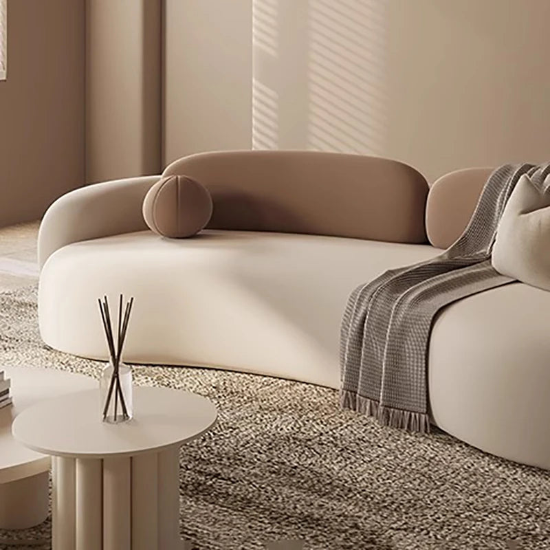 European Luxury Minimalist Contemporary Double Sofa Bed With Storage — Cream Ivory | KIMLUD