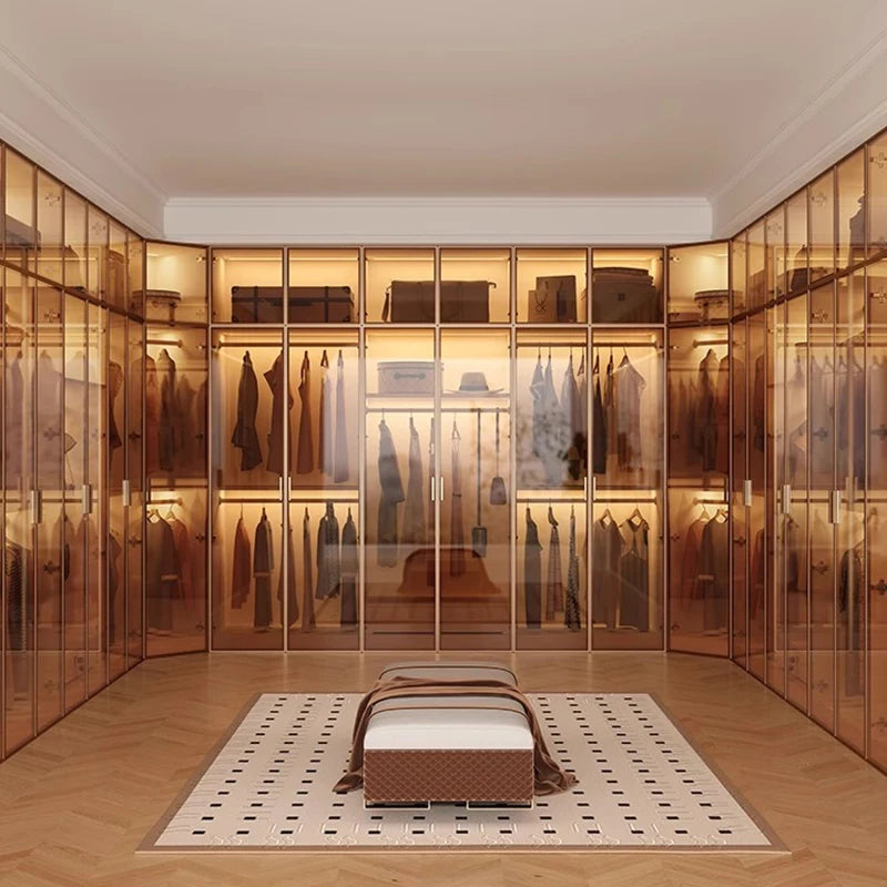 Fabric Open Closet Display Wooden Minimalist Modern Wardrobe Jewelry Cube Modular Wearable Storage Guarda Roupa Salon Furniture