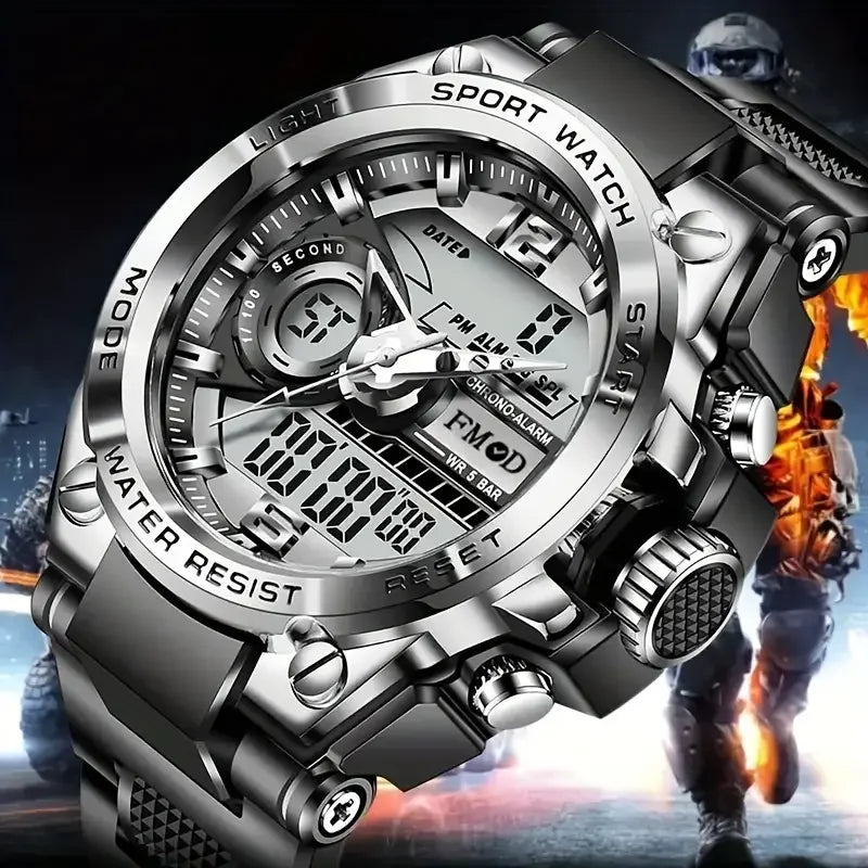Digital Men Steel Military Wristwatch LED Quartz ClockSport Watch Male Big Watches Men Relogios Masculino