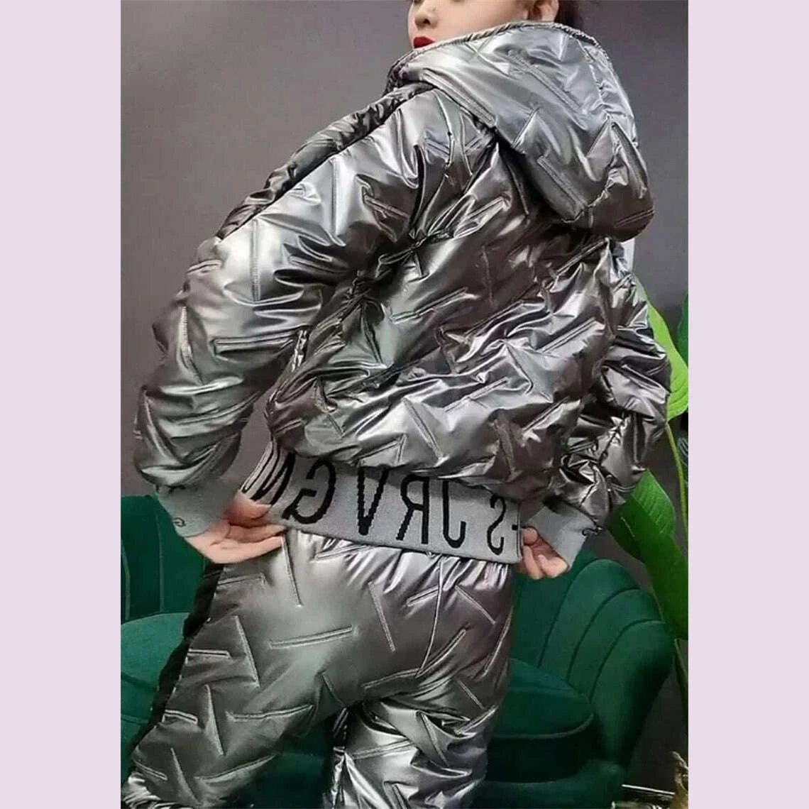 KIMLUD, Trend Down Cotton Two Piece Sets Winter Warm Casual Thick Crop Hooded Coat Women Windproof Snow Wear Puffy Jogger Pant Tracksuit, KIMLUD Womens Clothes