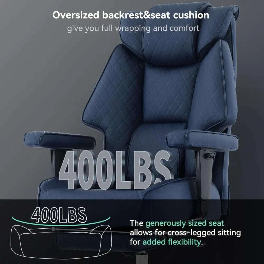 KIMLUD, Ergonomic High-Back PU Leather Executive Chair with Footrest, Suitable for Big and Tall, Supports Up to 400lbs, Lumbar Support f, KIMLUD Womens Clothes