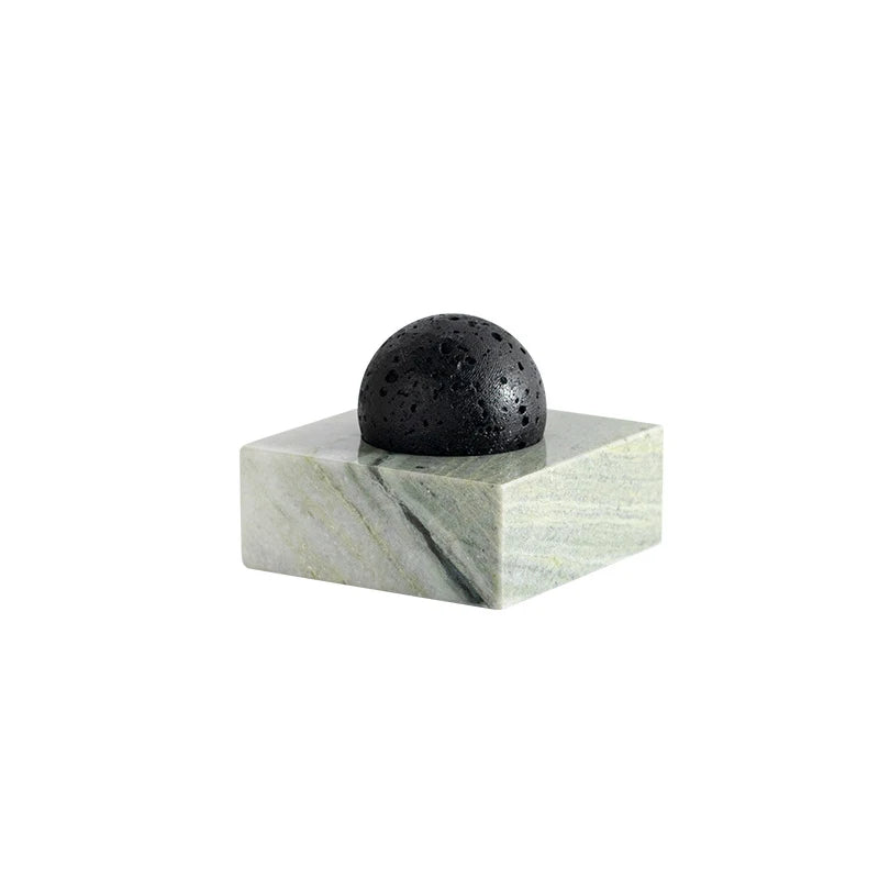Lava Rock Diffuser With Marble Base — Black | KIMLUD