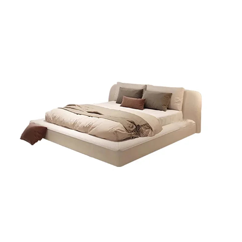 Minimalist Modern Wood Queen Size Bed With Storage — White | KIMLUD