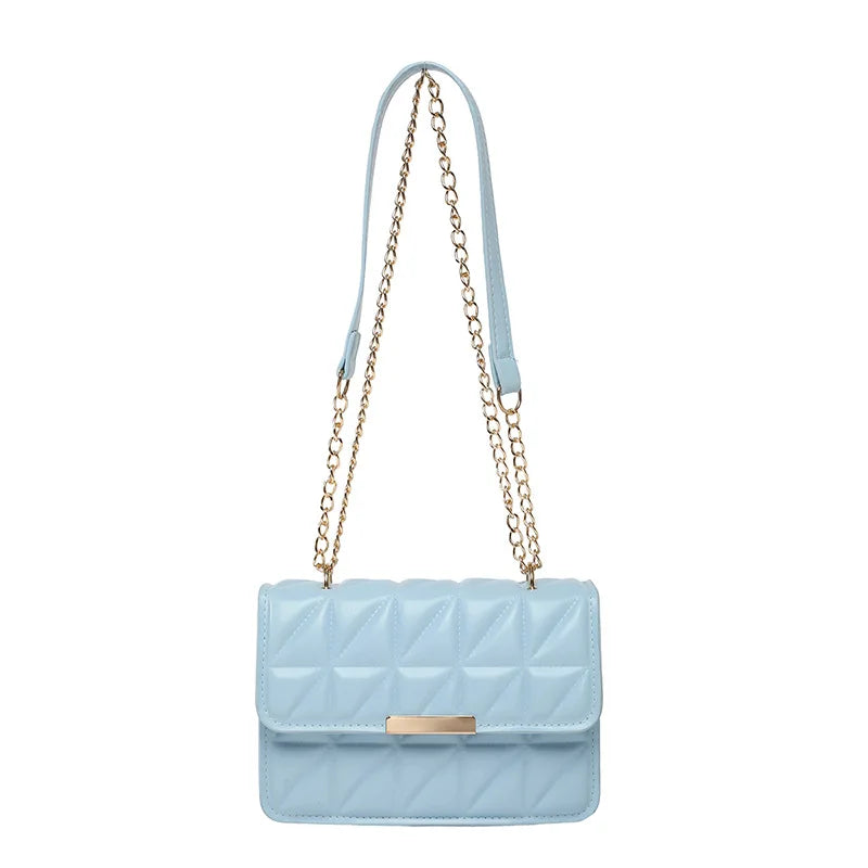 Korean Style Crossbody Bag Single Shoulder Chain — Pink | KIMLUD