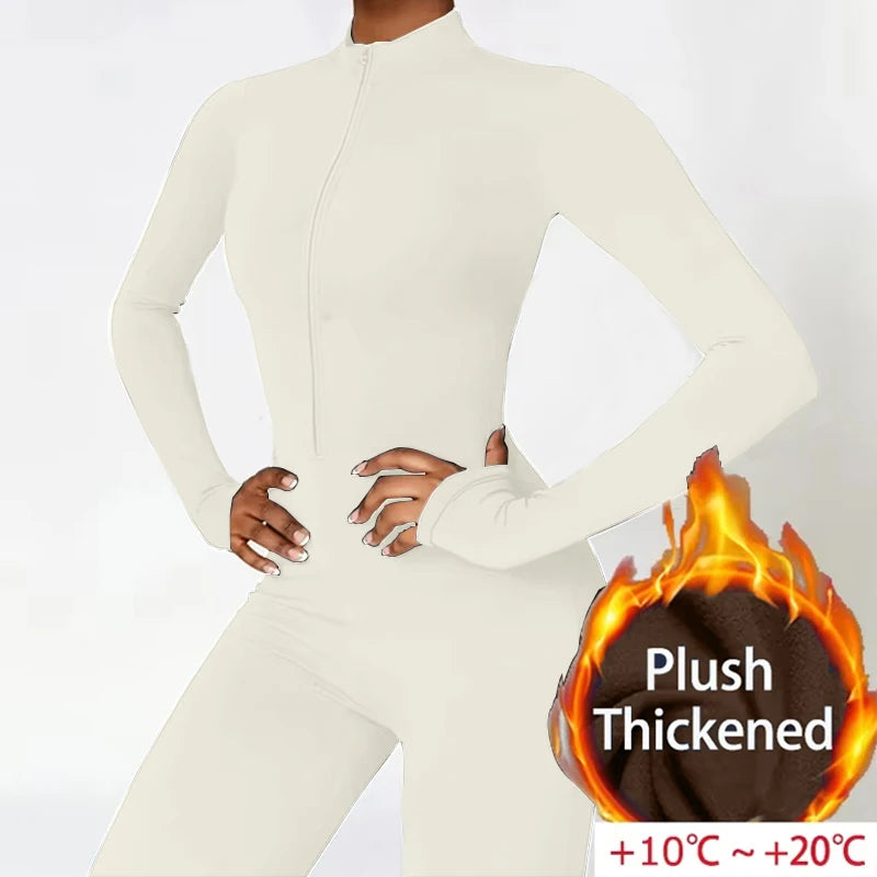 Jumpsuit – Warm Plush Winter Set – Nylon Elastane – Black | KIMLUD