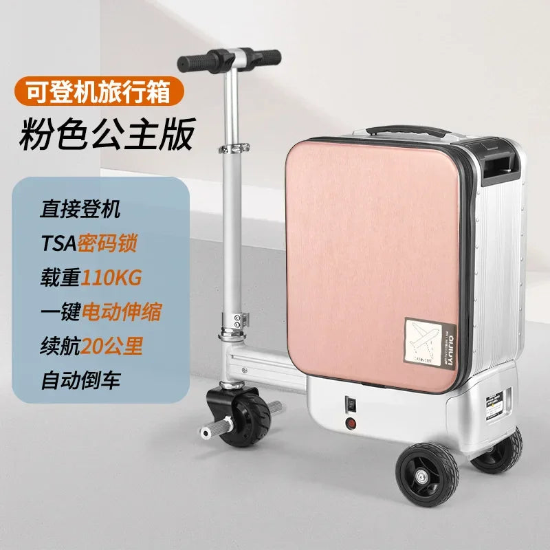 Electric Suitcase Scooter 20 Inch Front-Open — Silver | KIMLUD