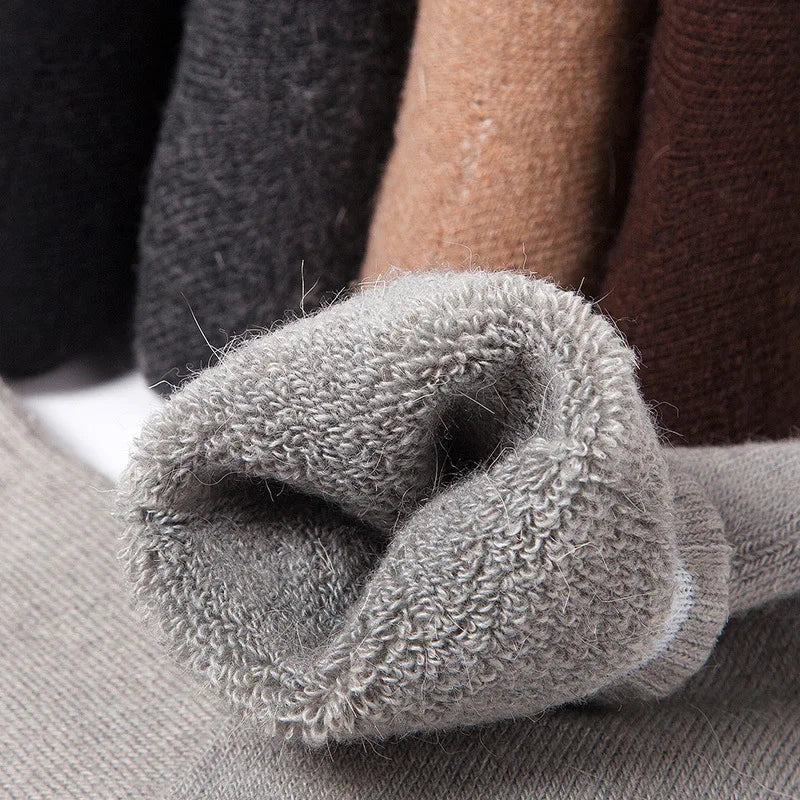Merino Wool Socks Extra Thick Winter Warm — Black | KIMLUD