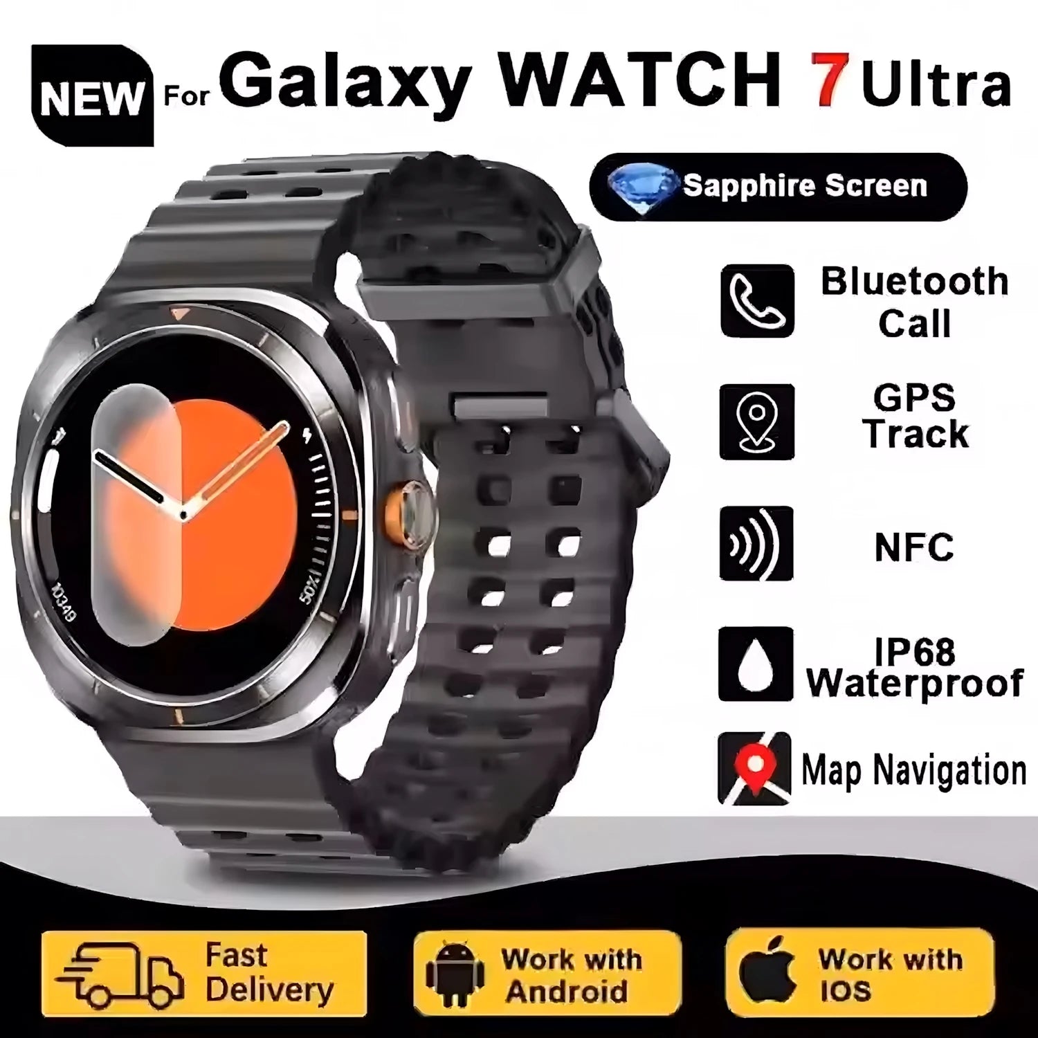 32GB DT Watch 7 Ultra Memory GPS NFC Local Music Bluetooth Call Compass Bluetooth Smart Watch For Android For Men Women 2025 NEW