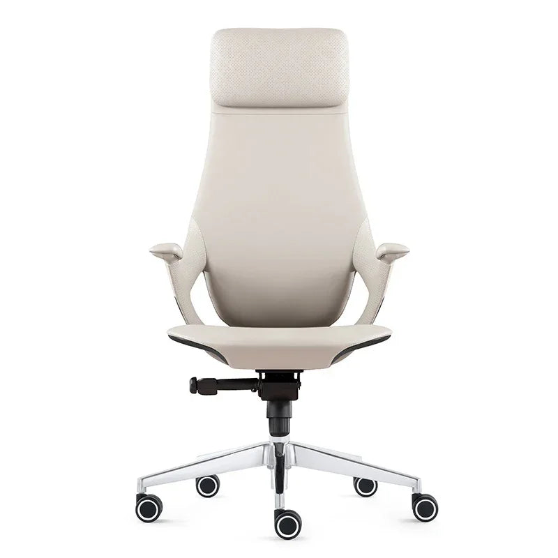 Leather Nordic Ergonomic Solid Office Chair — Blue | KIMLUD