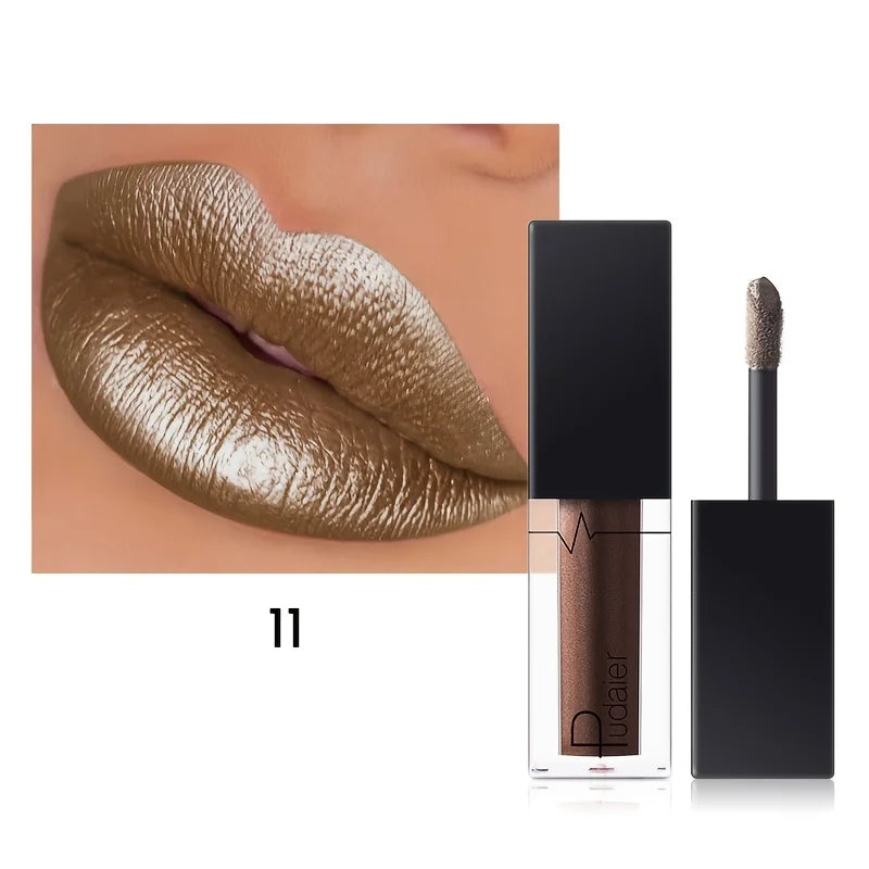 Glitter Pearl Lip Gloss Lipstick, Hydrating, High Pigment, Smudge-proof, Waterproof and Sweat-resistant, Perfect Christmas Gift