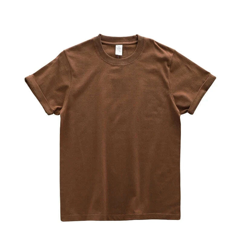KIMLUD, Dukeen 280gsm Oversized Heavy T-Shirt for Men Summer Short Sleeve Tee Cotton Solid Color Top Casual T Shirts One Piece, KIMLUD Womens Clothes