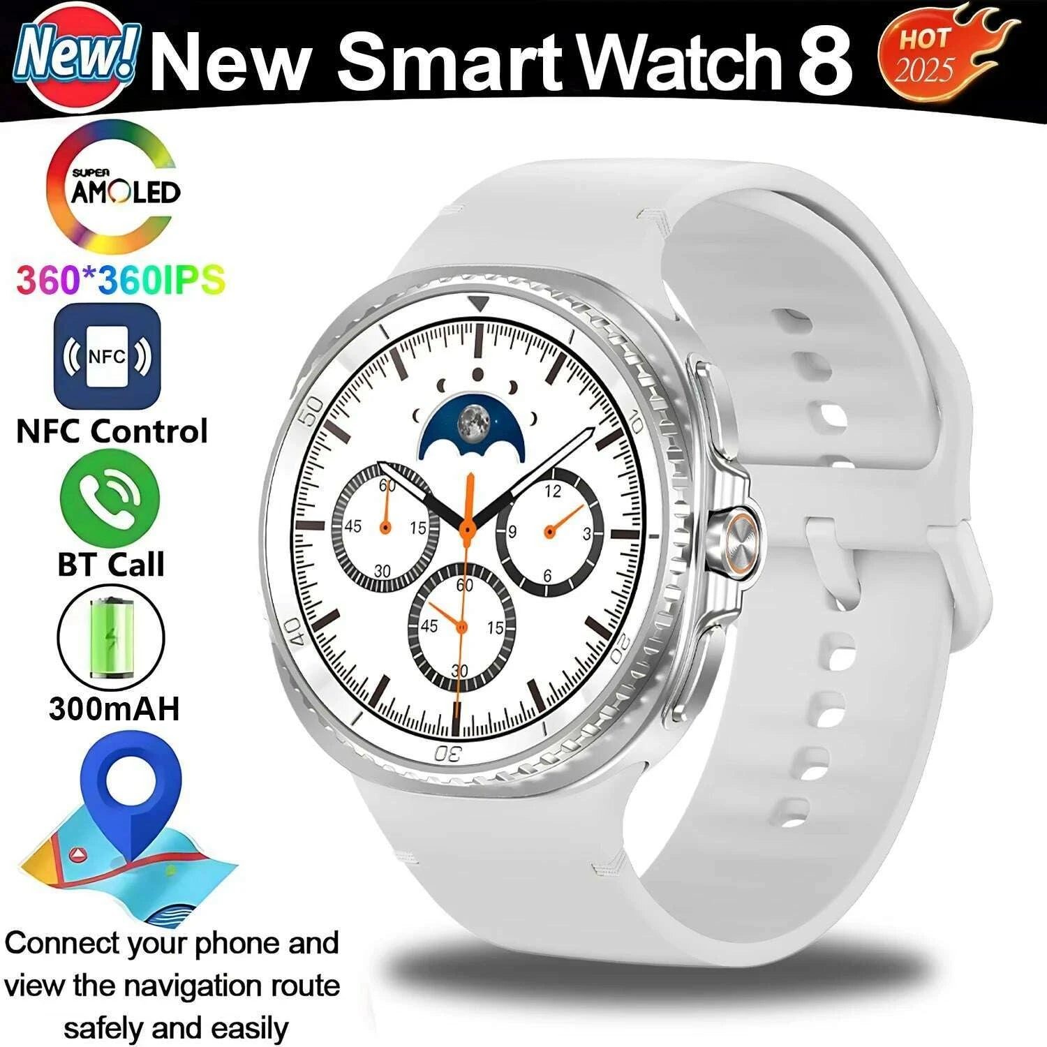 new-smart-watch-8-classic-rotating-dial-amoled-hd-screen-mens-gps-nfc-sport-modes-fitness-heart-rate-bluetooth-call-smart-watchkimlud-womens-fashion-34608470