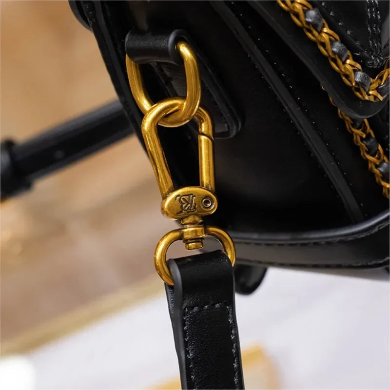 PVC Crossbody Mini Square Bag Leather Look — Black | KIMLUD