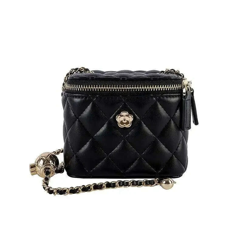 KIMLUD, 2024 new mini shoulder bag Camellia lingeries chain box small bag for women shoulder bag crossbody bag, KIMLUD Womens Clothes