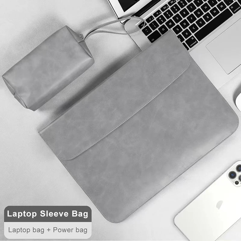 PU Laptop Sleeve 13–16 Inch Protective Fit — Gray | KIMLUD