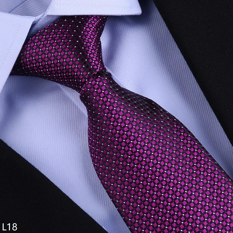 Silk Tie – 8cm Wide Checkered Pattern – Silk | KIMLUD