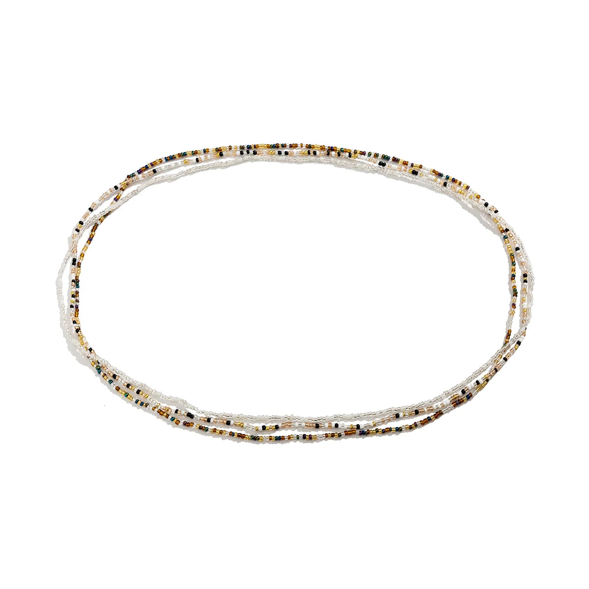 Bohemian Waist Bead Belly Chain Three-Strand Elastic — Multicolor | KIMLUD