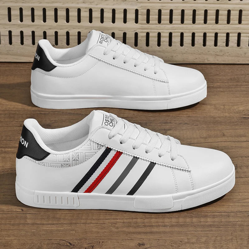 Platform Sneakers Vulcanized Lace-Up Running Design With Personalization — White | KIMLUD