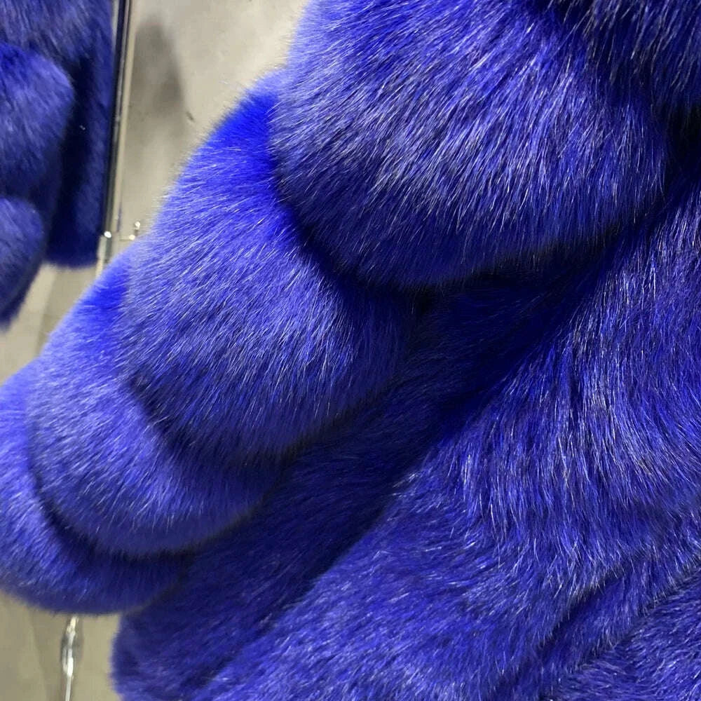 KIMLUD, Long Fox Fur Coats Wholesale Winter Female Natural Fox Fur OutWear Full Pelt Real Fox Fur Jackets with Long Sleeve 909, KIMLUD Womens Clothes