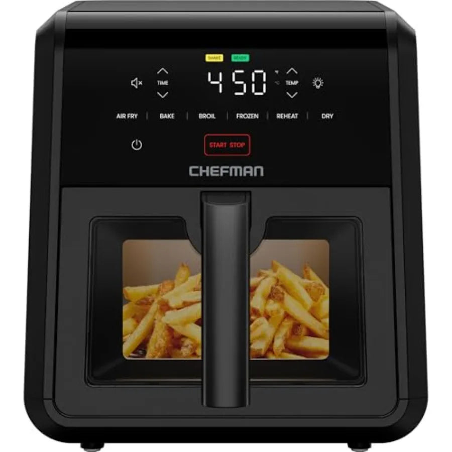 Air Fryer TurboFry 7-Qt 6-in-1 High-Powered 450F Cooking for Crispier Results Compact Space-Saving Design Air Fry Bake Broil Re