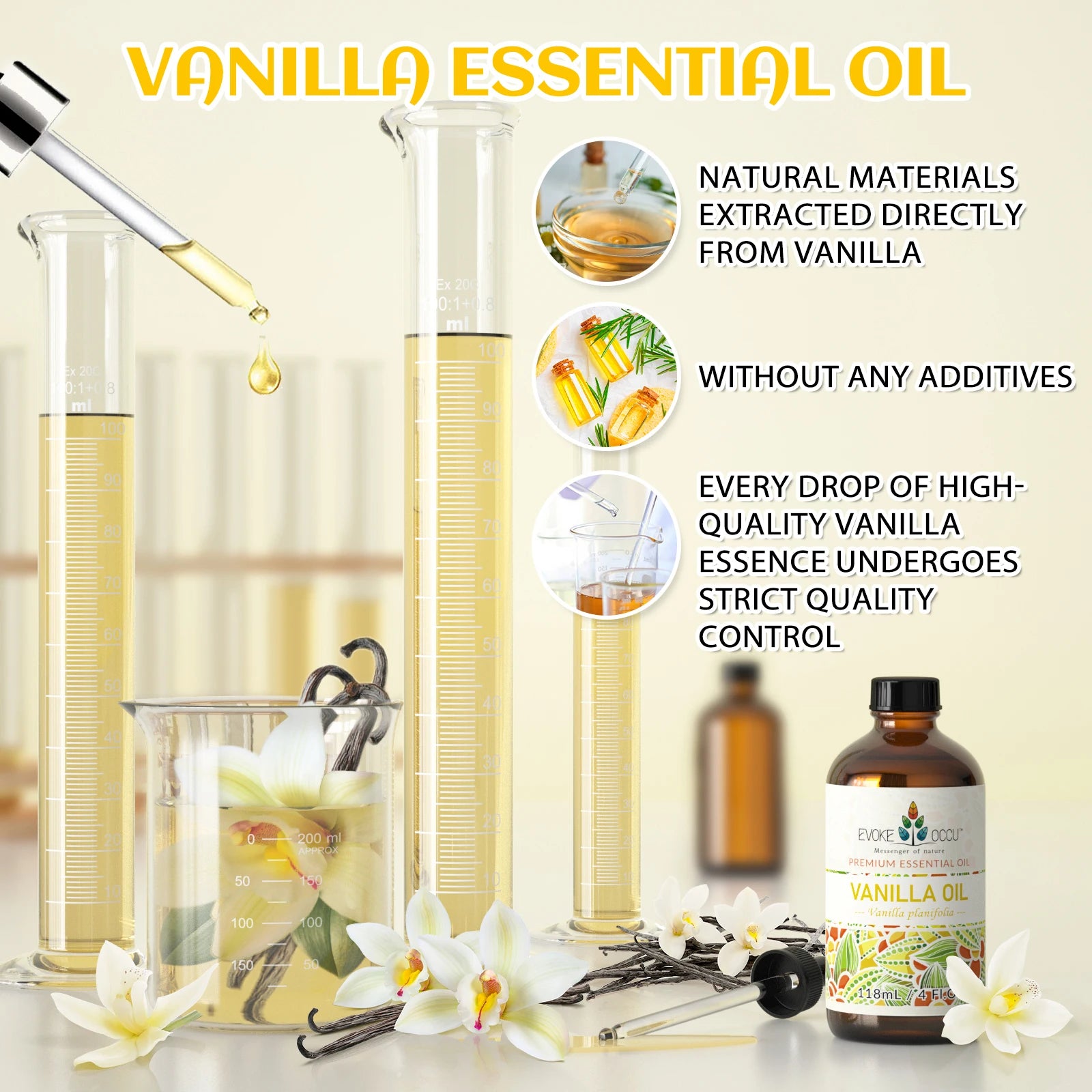 Vanilla Essential Oil For Massage And Spa Diffuser Ylang Rose Orange Notes — Amber | KIMLUD