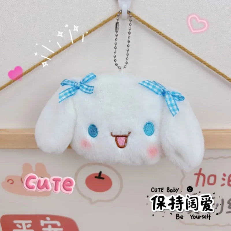 Sanrio Hello Kitty Plush Coin Purse Cartoon Keychain Bag Zipper Coin Wallet Storage Bag Key Earphone Pouch Decorations Girl Gift