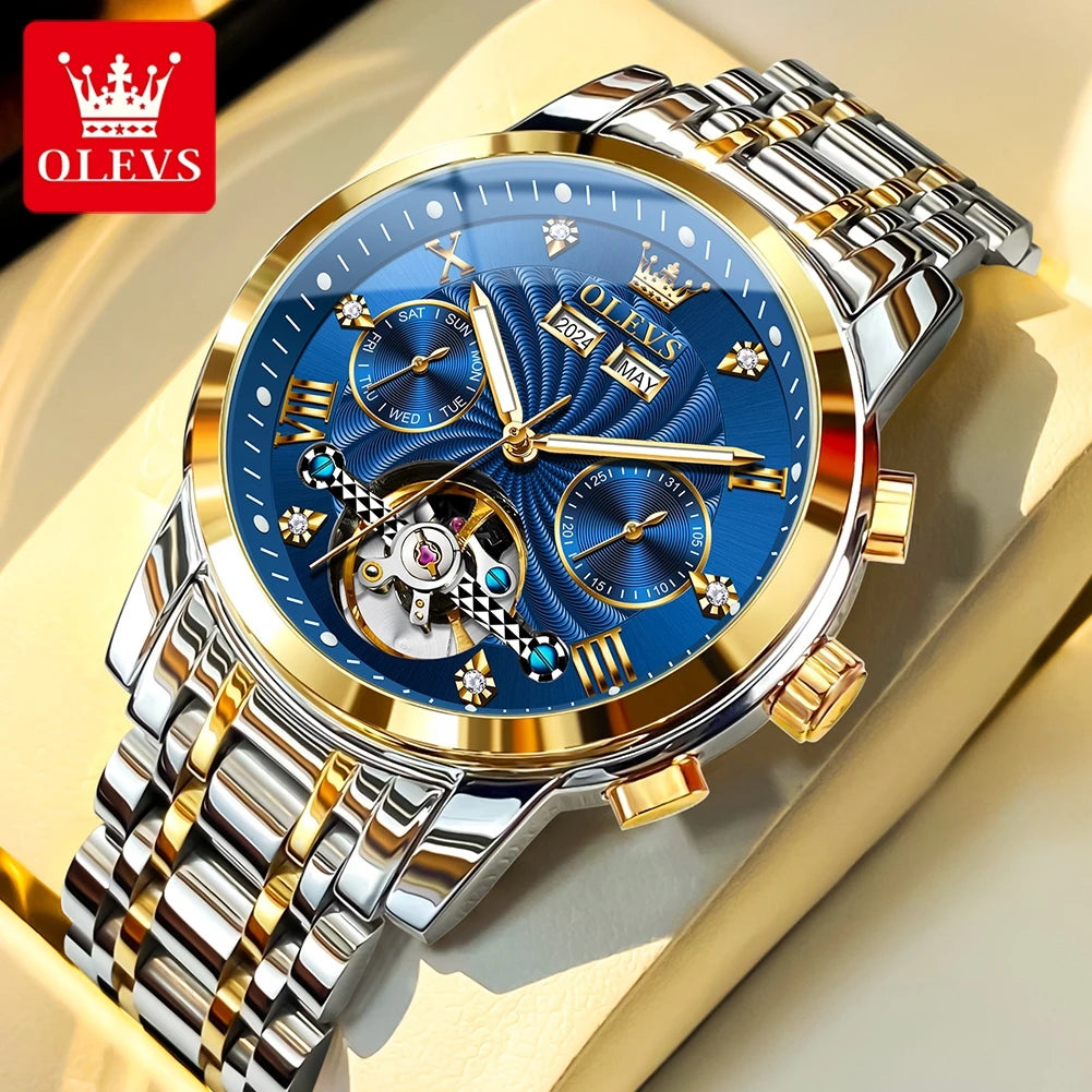 Skeleton Stainless Steel Watch Tourbillon — Silver | KIMLUD