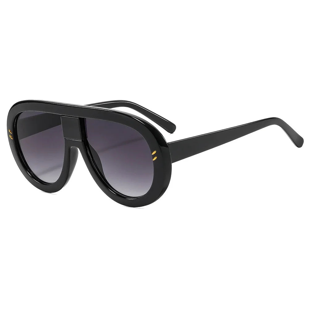 Rivet Leopard Print Oversized Sunglasses — Red | KIMLUD