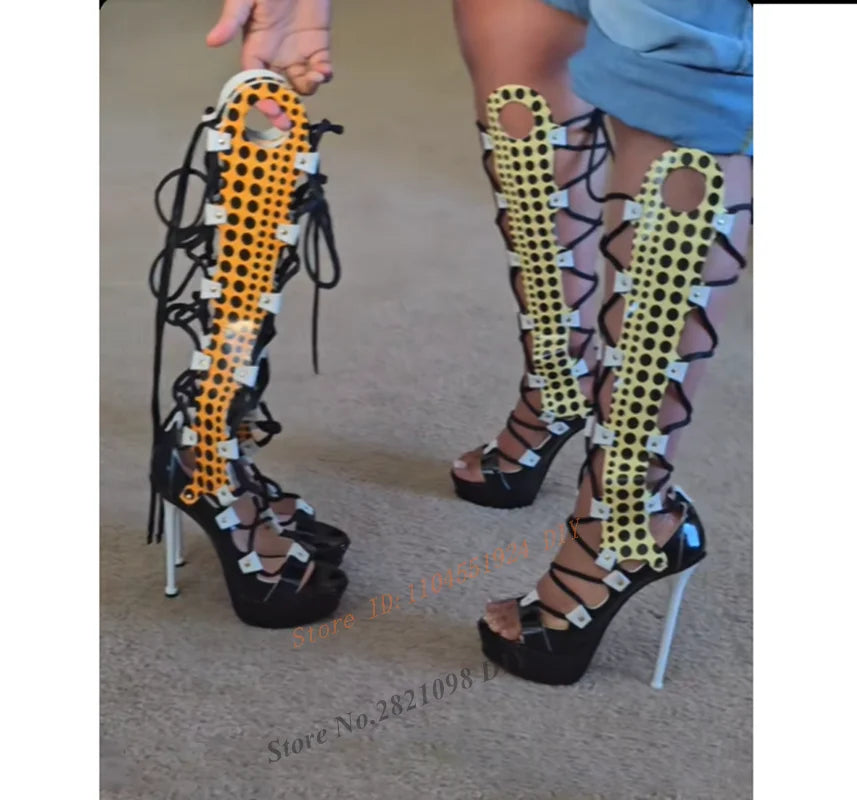 Knee-High Boots – Zip Closure – Sheepskin Insole – Mixed Colors | KIMLUD