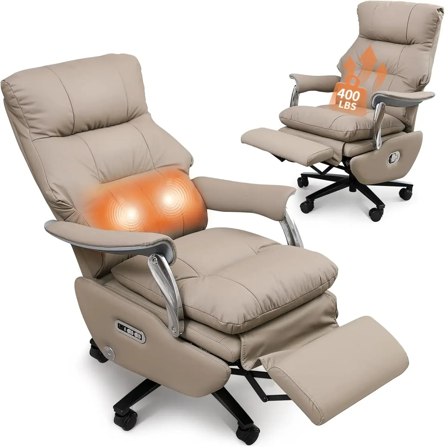 KIMLUD, Ergonomic Executive Office Chair with Footrest Sustainable Leather Electric Reclining Massage Home Desk Chair, KIMLUD Womens Clothes