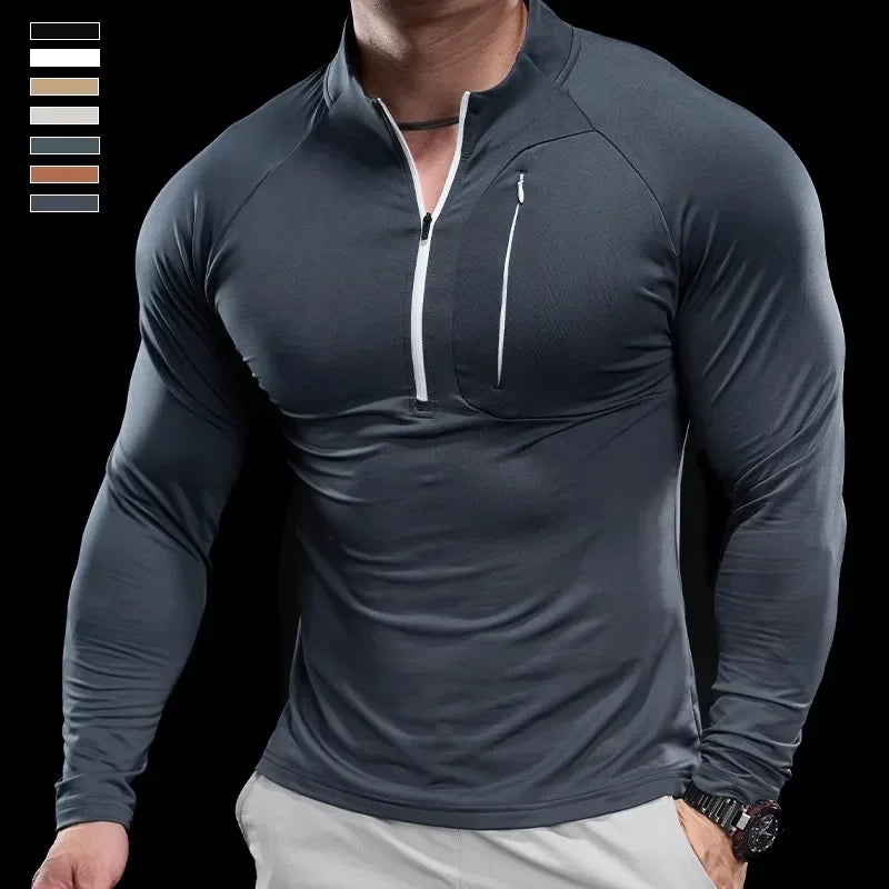 Technical Knit Long-Sleeve T-Shirt Quick-Dry — Sand Beige | KIMLUD