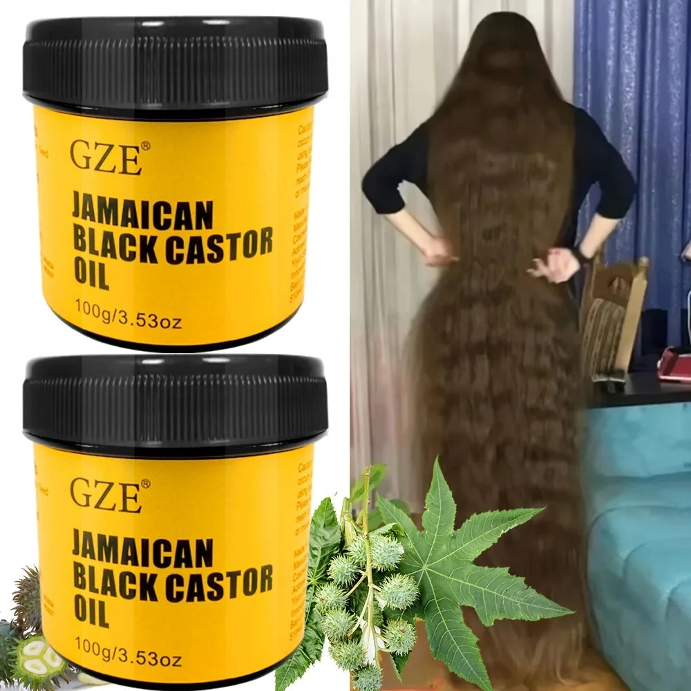 2 Pack GZE JAMAICAN Black Castor Oil - Jamaican Black Castor Oil for Hair Strengthens and Scalp Care