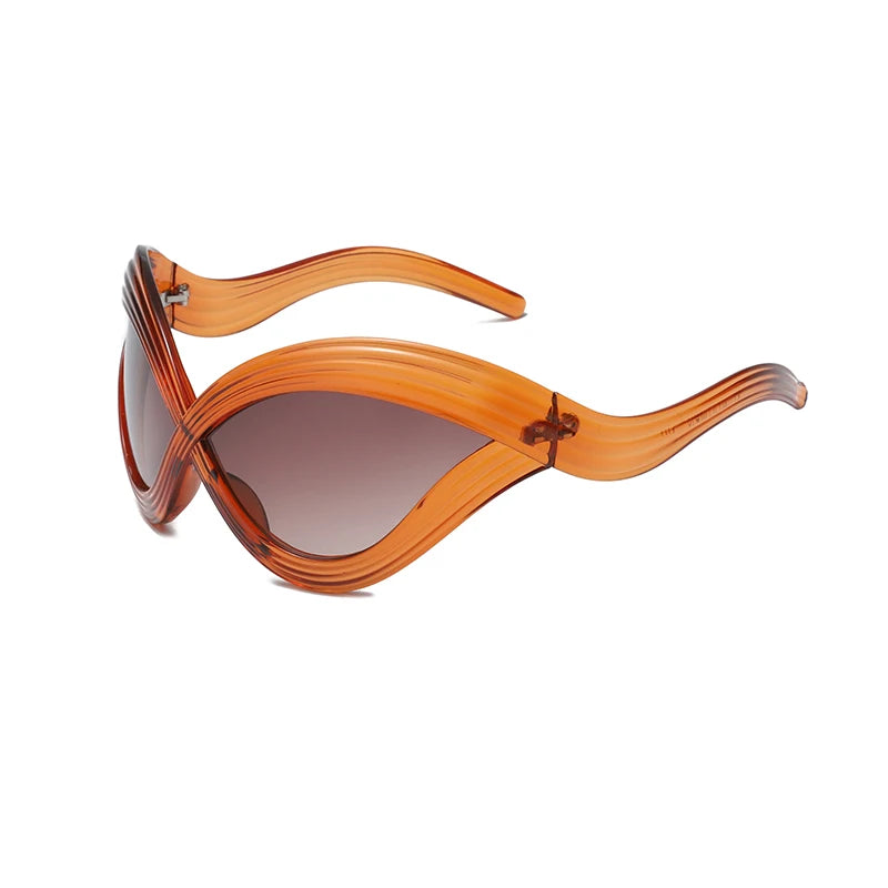 Cat-Eye Sunglasses Plastic Frame Travel Sun Protection — Black | KIMLUD