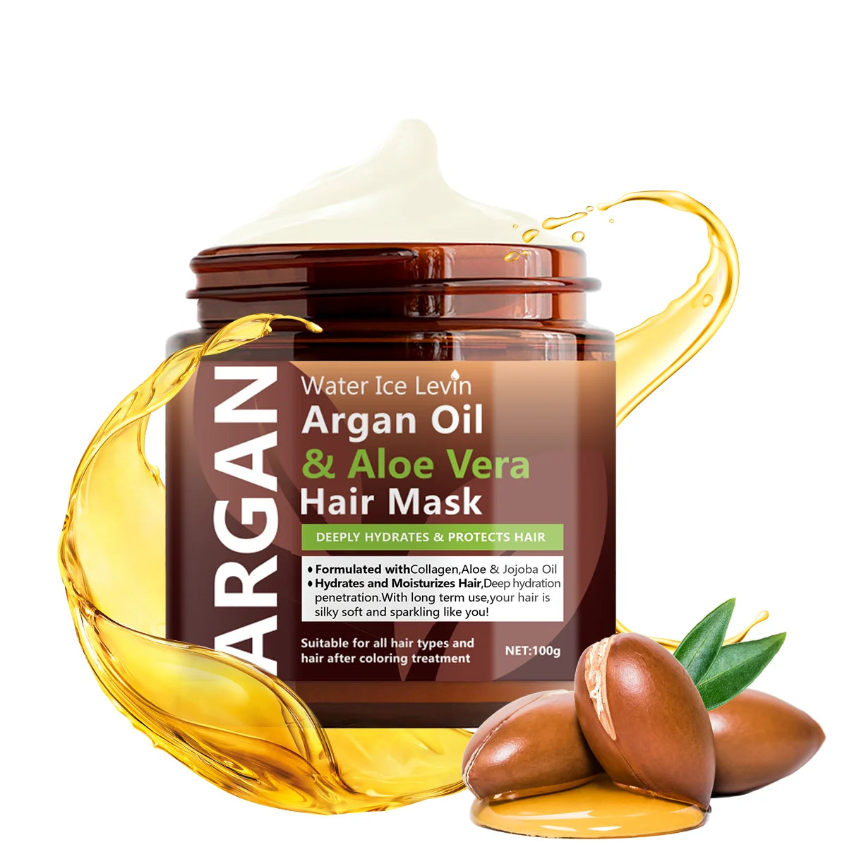 Argan Oil & Aloe Vera Hair Mask Collagen Keratin Treatment — Cream | KIMLUD