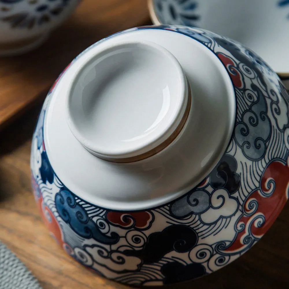 Hat-Bowl Porcelain 7.5-Inch Ramen Bowl — Blue-White | KIMLUD