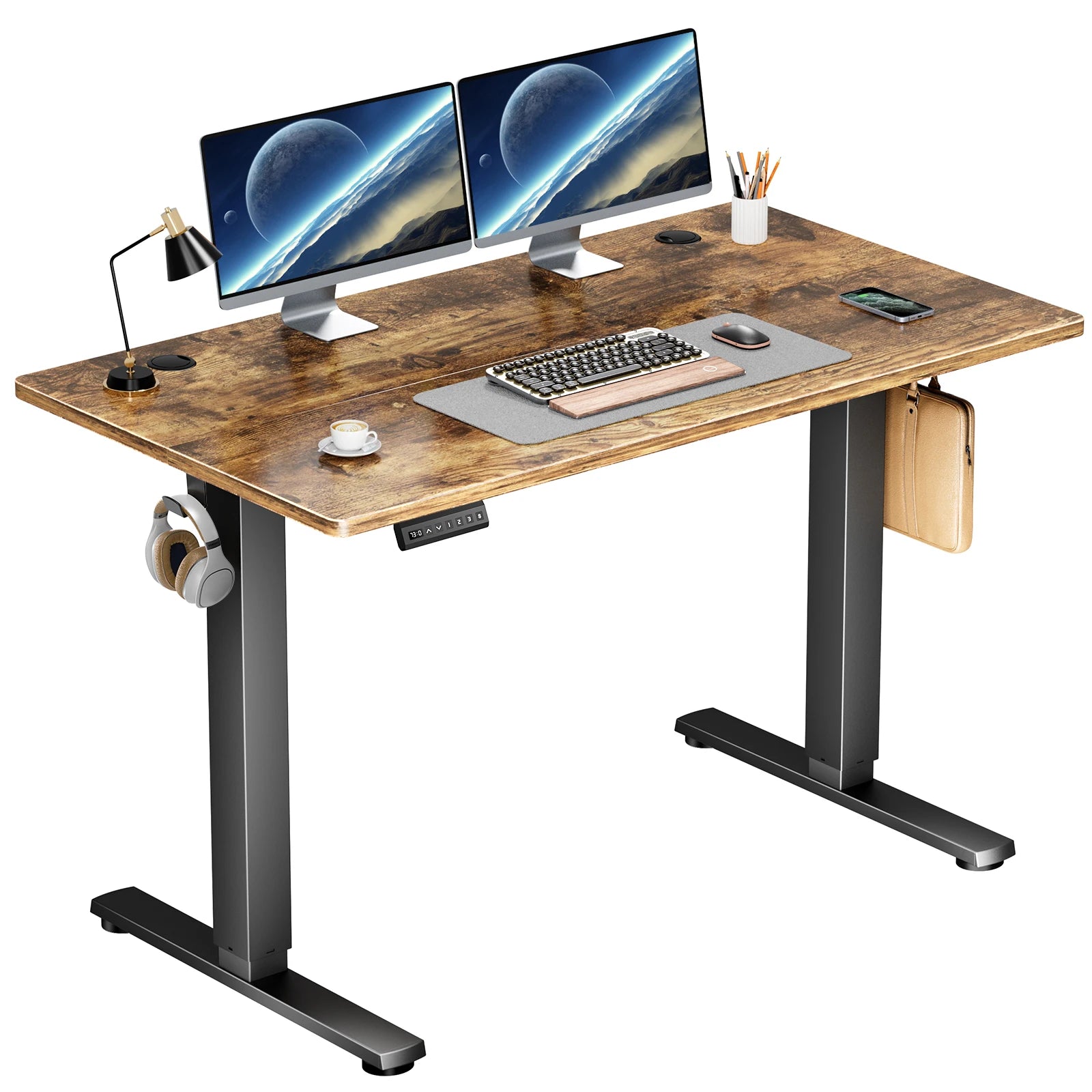 KIMLUD, JHK Electric Standing Desk Height Adjustable 40x24 Inch Stand Up Sit Stand Computer Desk Workstation Ergonomic Work Table, KIMLUD Womens Clothes