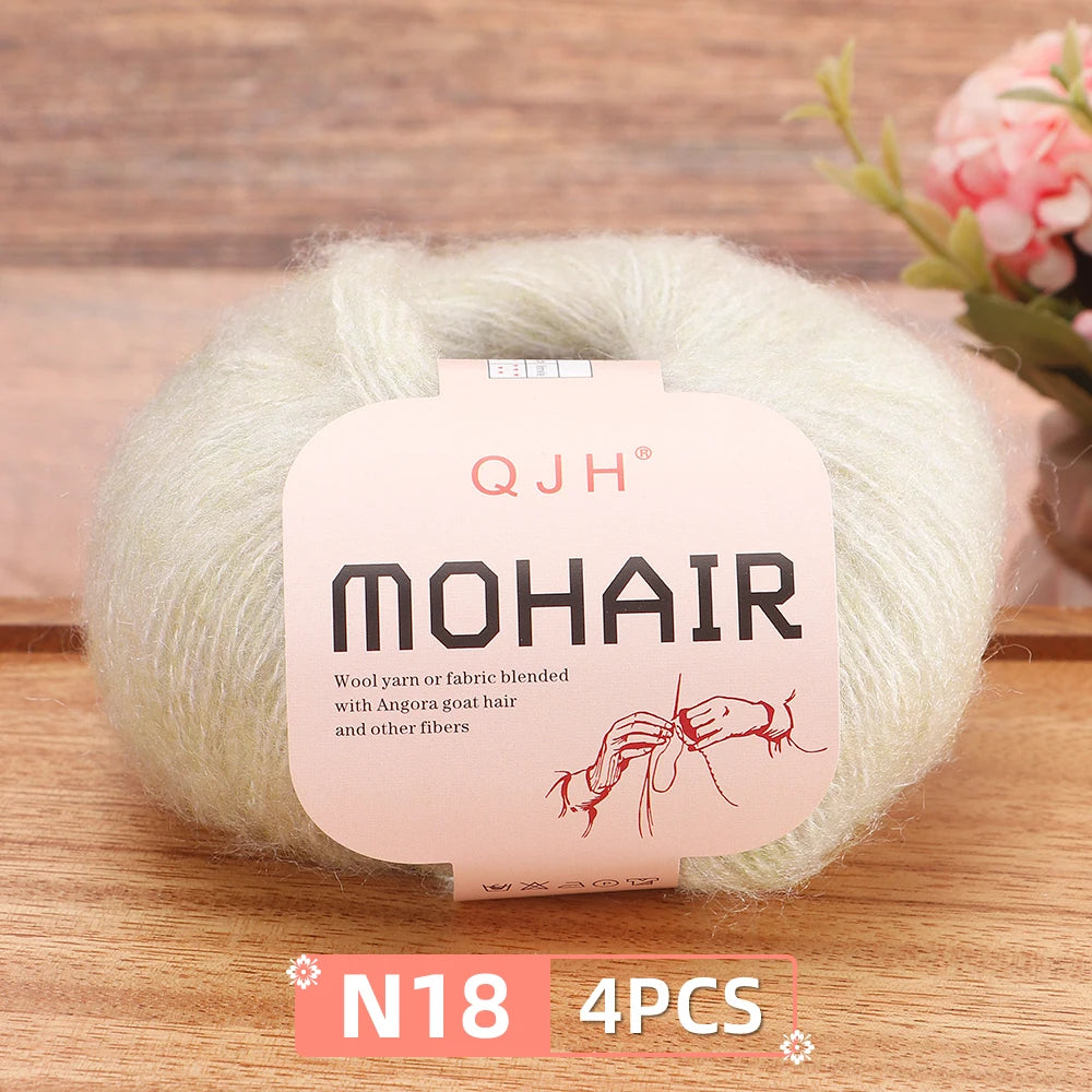 Mohair Yarn Set 4-Skein Bundle, 130m Each — Multicolor | KIMLUD