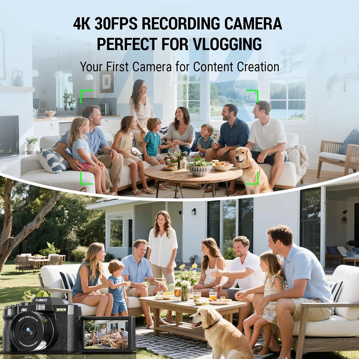 NBD Compact Digital Photography Camera4K Wireless Network Camera Retro Vlog Recorder YouTube 48MP Camera 3"flip Screen