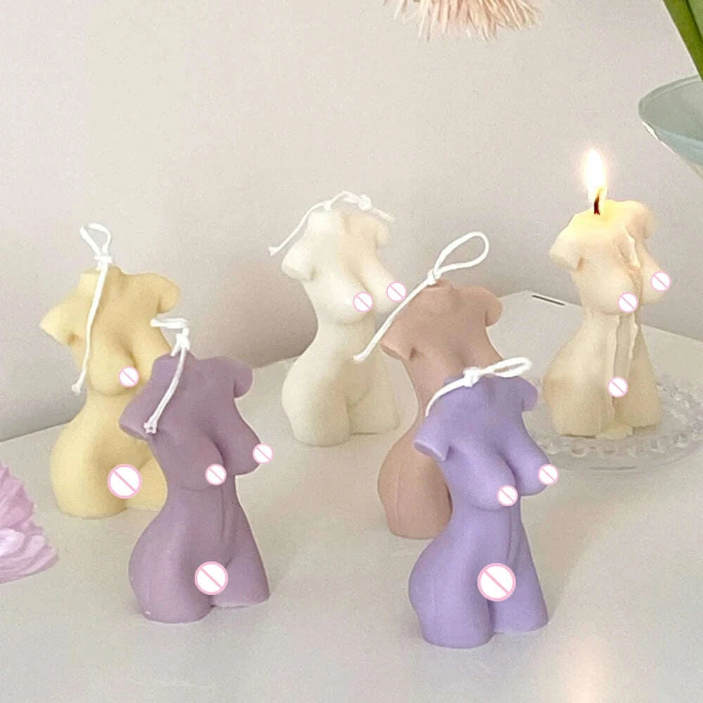 KIMLUD, 3D Body Silicone Candle Mold DIY Creative Men Women Human Plaster Epoxy Resin Aromath Soap Molds Art Craft Home Decoration, KIMLUD Womens Clothes