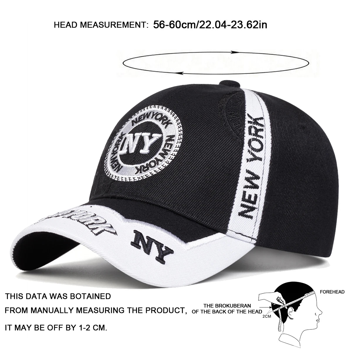 Letter Embroidered Baseball Cap Adjustable — Black | KIMLUD