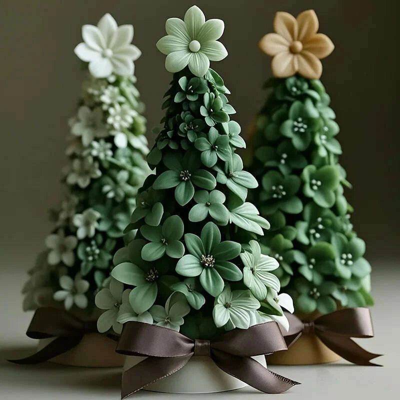 KIMLUD, 3D Christmas Tree Candle Silicone Mold DIY Christmas Party Decoration Aromatherapy Plaster Making Moulds Home Ornament Gifts, KIMLUD Womens Clothes