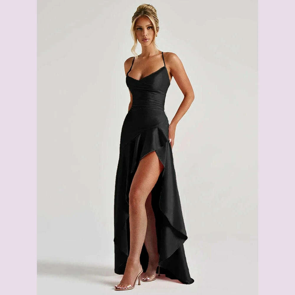 vc-elegant-black-satin-maxi-dress-with-crisscross-spaghetti-straps-and-high-slit-ruffled-hem-for-high---profile-occasionskimlud-womens-fashion-34601307