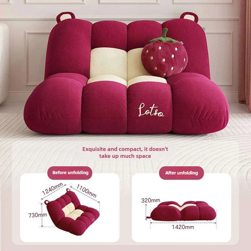 KIMLUD, Modern Minimalist Casual Single Chair, New Design for Reclining and Sleeping, Fabric Single Sofa for Lazy People, KIMLUD Womens Clothes