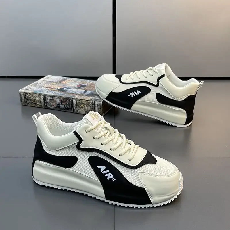 Sneaker Casual Men Designer Cover Bottom Board Shoe Fashion Microfiber Leather/Mesh Breathable Increased Internal Platform Shoes
